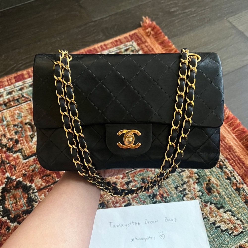 Chanel Classic Vintage Small Black Double Flap Bag